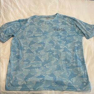 Salt Life Men's Light Blue Patterned Tee